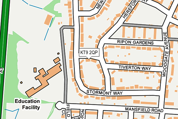 KT9 2QP map - OS OpenMap – Local (Ordnance Survey)