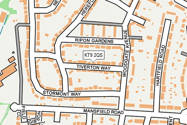 KT9 2QS map - OS OpenMap – Local (Ordnance Survey)