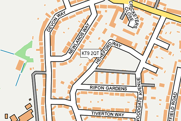 KT9 2QT map - OS OpenMap – Local (Ordnance Survey)