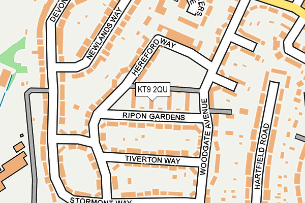 KT9 2QU map - OS OpenMap – Local (Ordnance Survey)