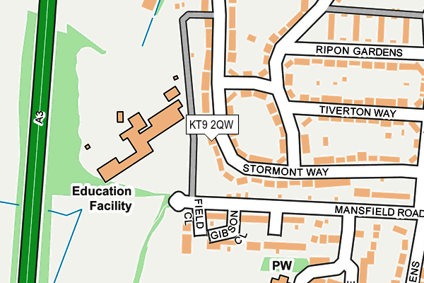 KT9 2QW map - OS OpenMap – Local (Ordnance Survey)