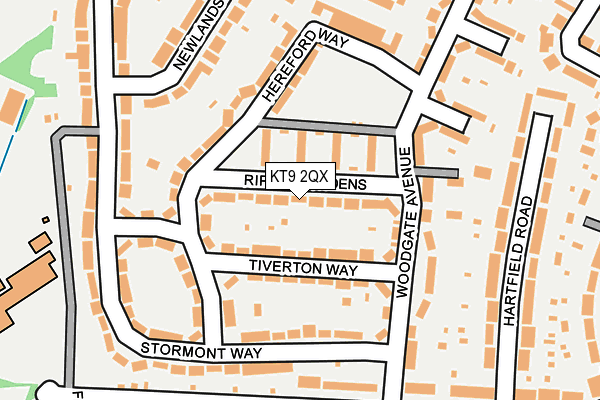 KT9 2QX map - OS OpenMap – Local (Ordnance Survey)
