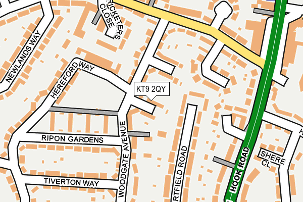 KT9 2QY map - OS OpenMap – Local (Ordnance Survey)