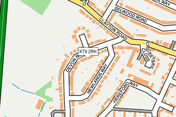 KT9 2RH map - OS OpenMap – Local (Ordnance Survey)
