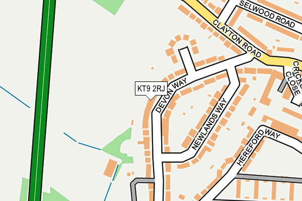 KT9 2RJ map - OS OpenMap – Local (Ordnance Survey)