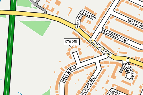 KT9 2RL map - OS OpenMap – Local (Ordnance Survey)
