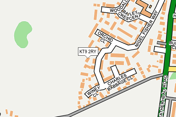 KT9 2RY map - OS OpenMap – Local (Ordnance Survey)