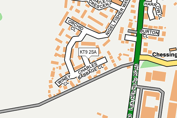 KT9 2SA map - OS OpenMap – Local (Ordnance Survey)
