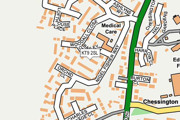 KT9 2SL map - OS OpenMap – Local (Ordnance Survey)