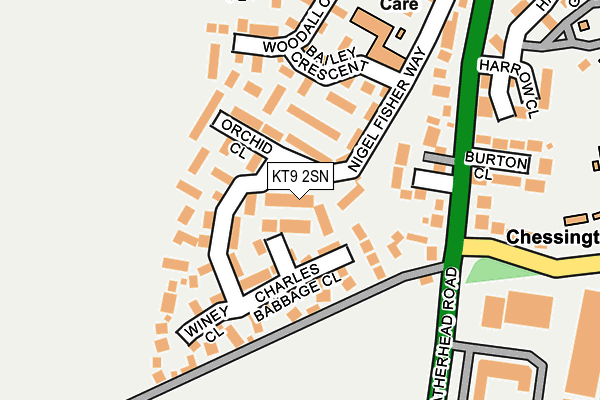 KT9 2SN map - OS OpenMap – Local (Ordnance Survey)
