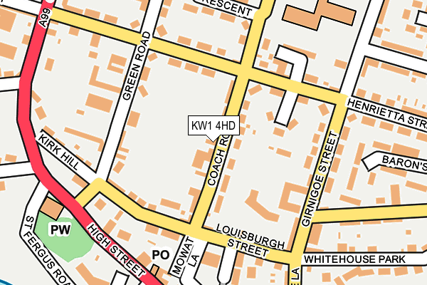 KW1 4HD map - OS OpenMap – Local (Ordnance Survey)