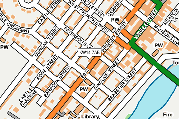 KW14 7AB map - OS OpenMap – Local (Ordnance Survey)