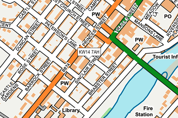 KW14 7AH map - OS OpenMap – Local (Ordnance Survey)