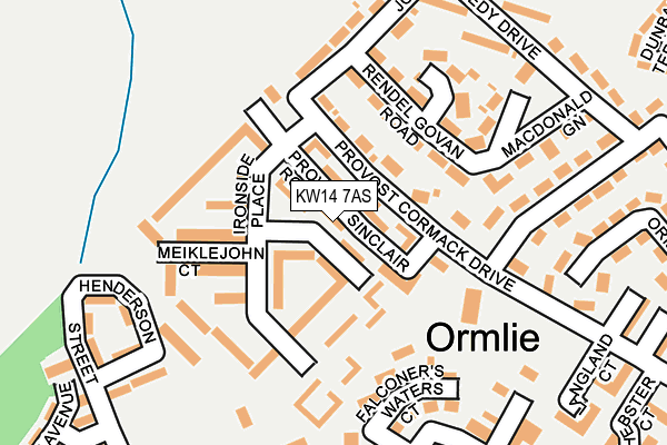 KW14 7AS map - OS OpenMap – Local (Ordnance Survey)