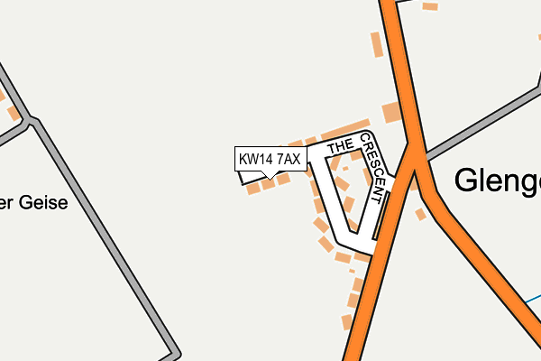 KW14 7AX map - OS OpenMap – Local (Ordnance Survey)