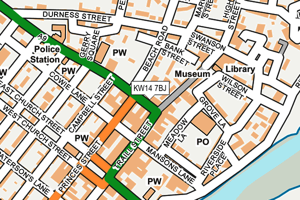 KW14 7BJ map - OS OpenMap – Local (Ordnance Survey)