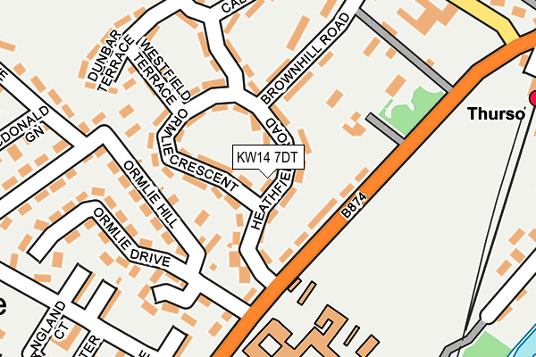 KW14 7DT map - OS OpenMap – Local (Ordnance Survey)