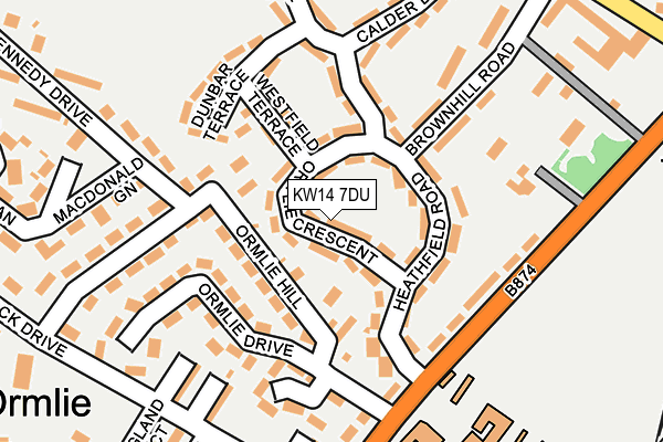 KW14 7DU map - OS OpenMap – Local (Ordnance Survey)