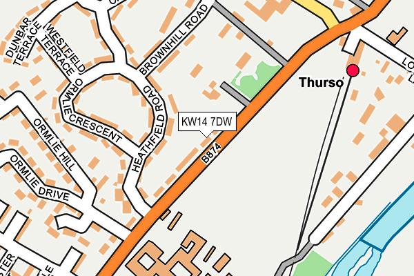KW14 7DW map - OS OpenMap – Local (Ordnance Survey)