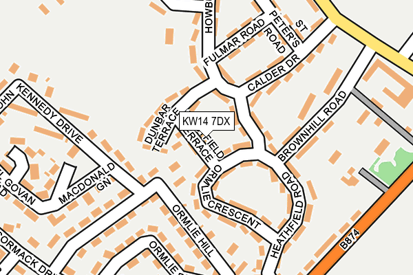 KW14 7DX map - OS OpenMap – Local (Ordnance Survey)