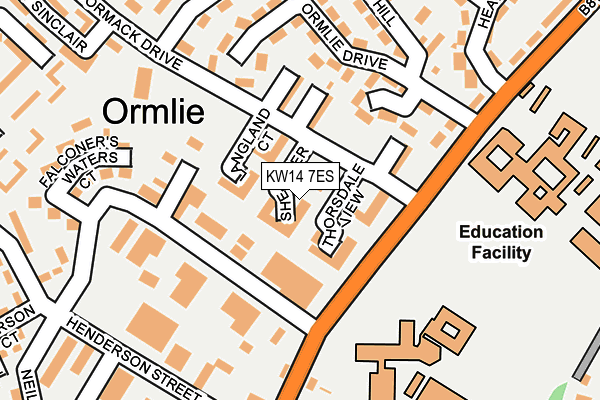 KW14 7ES map - OS OpenMap – Local (Ordnance Survey)