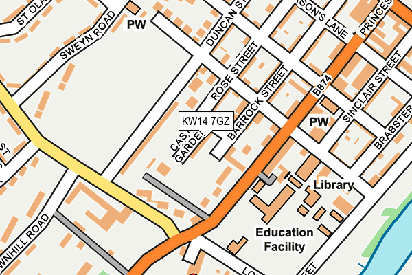 KW14 7GZ map - OS OpenMap – Local (Ordnance Survey)