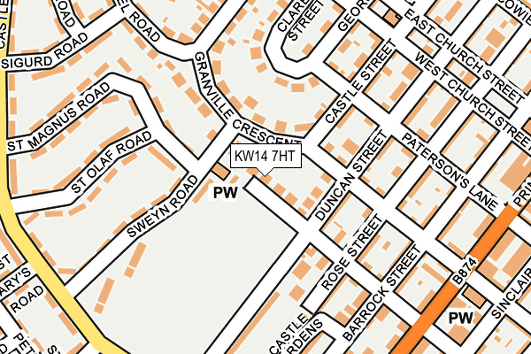 KW14 7HT map - OS OpenMap – Local (Ordnance Survey)