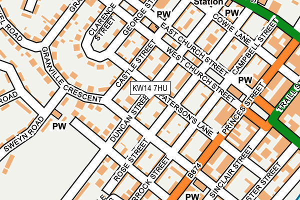 KW14 7HU map - OS OpenMap – Local (Ordnance Survey)