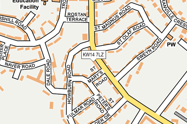 KW14 7LZ map - OS OpenMap – Local (Ordnance Survey)