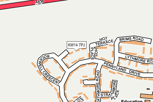 KW14 7PJ map - OS OpenMap – Local (Ordnance Survey)
