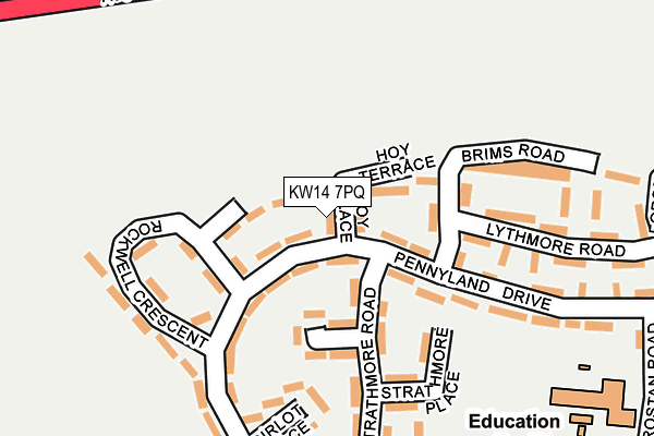 KW14 7PQ map - OS OpenMap – Local (Ordnance Survey)