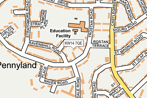KW14 7QE map - OS OpenMap – Local (Ordnance Survey)