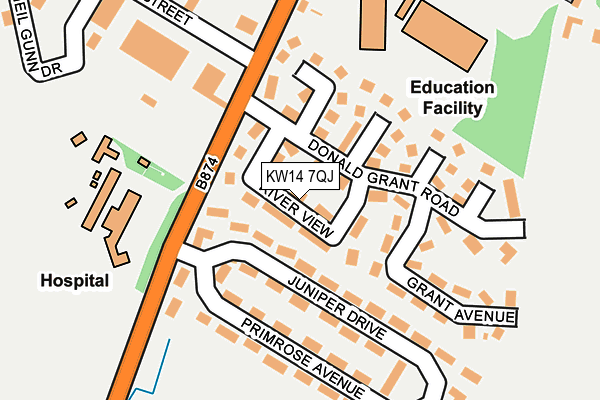 KW14 7QJ map - OS OpenMap – Local (Ordnance Survey)