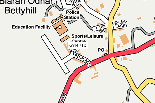 KW14 7TD map - OS OpenMap – Local (Ordnance Survey)