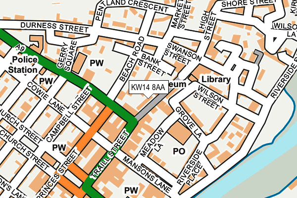 KW14 8AA map - OS OpenMap – Local (Ordnance Survey)