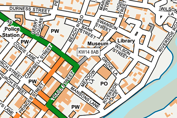 KW14 8AB map - OS OpenMap – Local (Ordnance Survey)