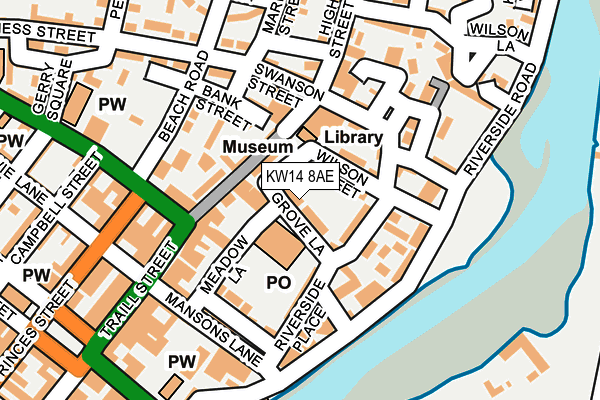 KW14 8AE map - OS OpenMap – Local (Ordnance Survey)