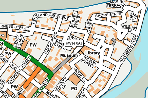 KW14 8AJ map - OS OpenMap – Local (Ordnance Survey)