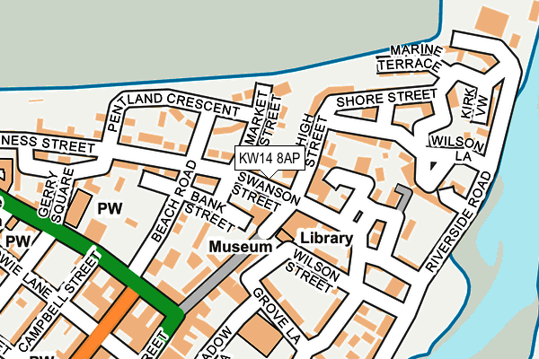 KW14 8AP map - OS OpenMap – Local (Ordnance Survey)