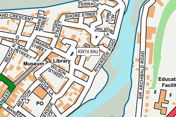 KW14 8AU map - OS OpenMap – Local (Ordnance Survey)