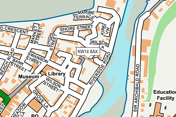 KW14 8AX map - OS OpenMap – Local (Ordnance Survey)