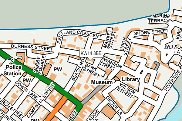 KW14 8BE map - OS OpenMap – Local (Ordnance Survey)