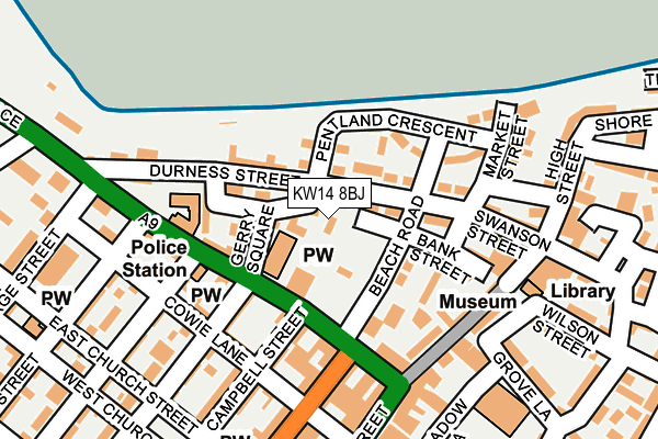 KW14 8BJ map - OS OpenMap – Local (Ordnance Survey)