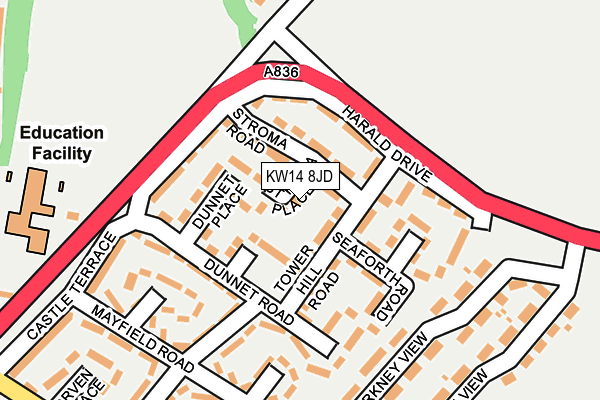 KW14 8JD map - OS OpenMap – Local (Ordnance Survey)