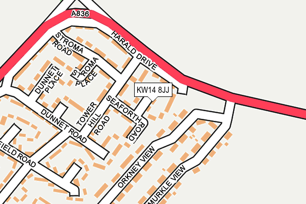 KW14 8JJ map - OS OpenMap – Local (Ordnance Survey)