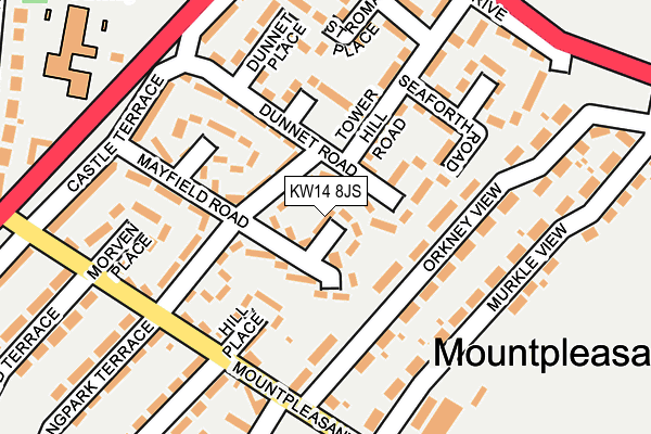 KW14 8JS map - OS OpenMap – Local (Ordnance Survey)