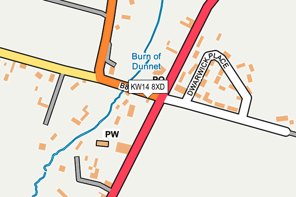 KW14 8XD map - OS OpenMap – Local (Ordnance Survey)