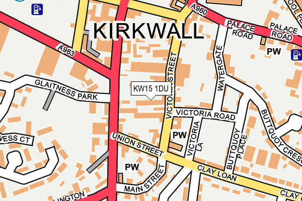 KW15 1DU map - OS OpenMap – Local (Ordnance Survey)
