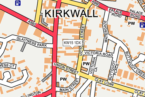 KW15 1DX map - OS OpenMap – Local (Ordnance Survey)