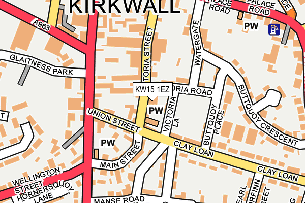 KW15 1EZ map - OS OpenMap – Local (Ordnance Survey)